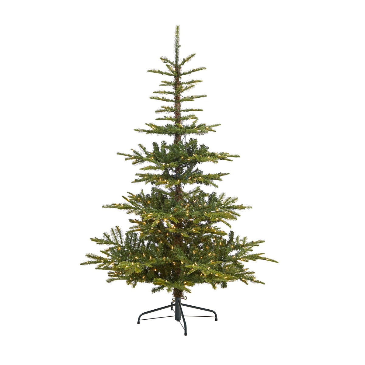 Nearly Natural Clear Prelit Incandescent Green Decorated Spruce Christmas Tree, 6'