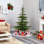 Nearly Natural Clear Prelit Incandescent Green Decorated Spruce Christmas Tree, 6'