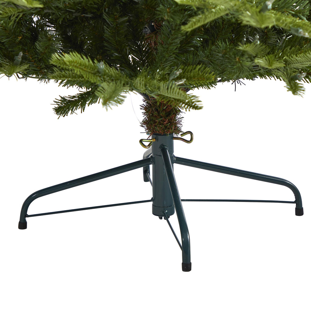 Nearly Natural Clear Prelit Incandescent Green Decorated Spruce Christmas Tree, 6'