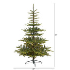 Nearly Natural Clear Prelit Incandescent Green Decorated Spruce Christmas Tree, 6'