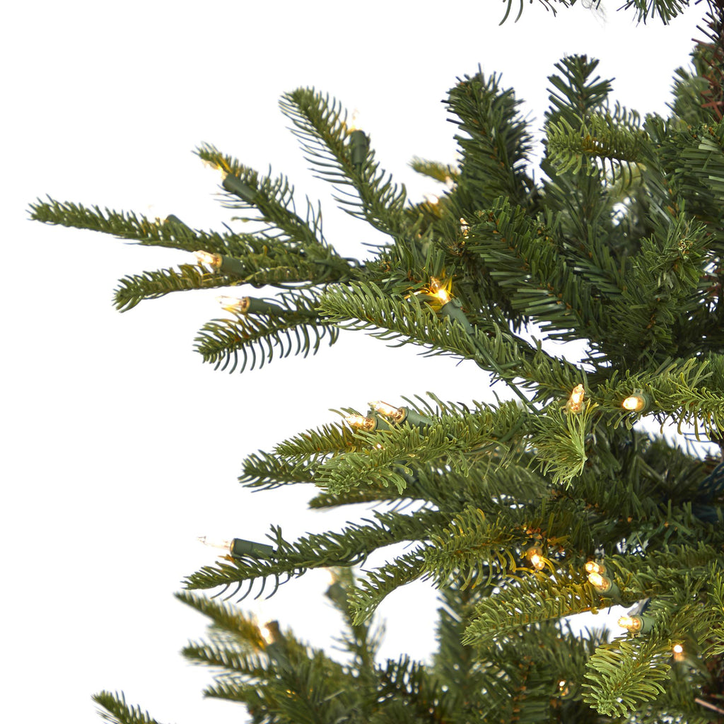 Nearly Natural Clear Prelit Incandescent Green Decorated Spruce Christmas Tree, 6'