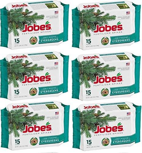 jobes 01611 15 pack evergreen tree fertilizer spikes - quantity 6 packages