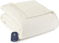 Twin-Size Heated Electric Blanket with Sherpa, Machine Wash &amp; Dry, Timer &amp; Safety Shutoff, 84Lx62W, Sand