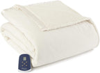 Twin-Size Heated Electric Blanket with Sherpa, Machine Wash &amp; Dry, Timer &amp; Safety Shutoff, 84Lx62W, Sand