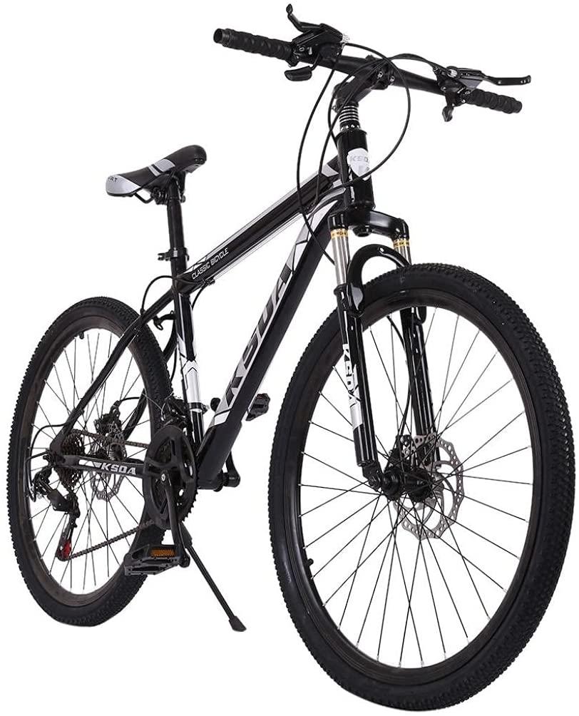 Bike for Men 26 Inch Adult Bike Men's Mountain Bike 21-Speed  Dual Disc Brakes Full Suspension Non-Slip MTB Aluminum Road Bicycle City Urban Commuters Mens Bicycle for Adults Men Women Teens
