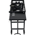 58,000 BTU Outdoor Camping Propane Double Burner Stove CooStation with Drop-Down Side Tables