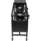 58,000 BTU Outdoor Camping Propane Double Burner Stove CooStation with Drop-Down Side Tables