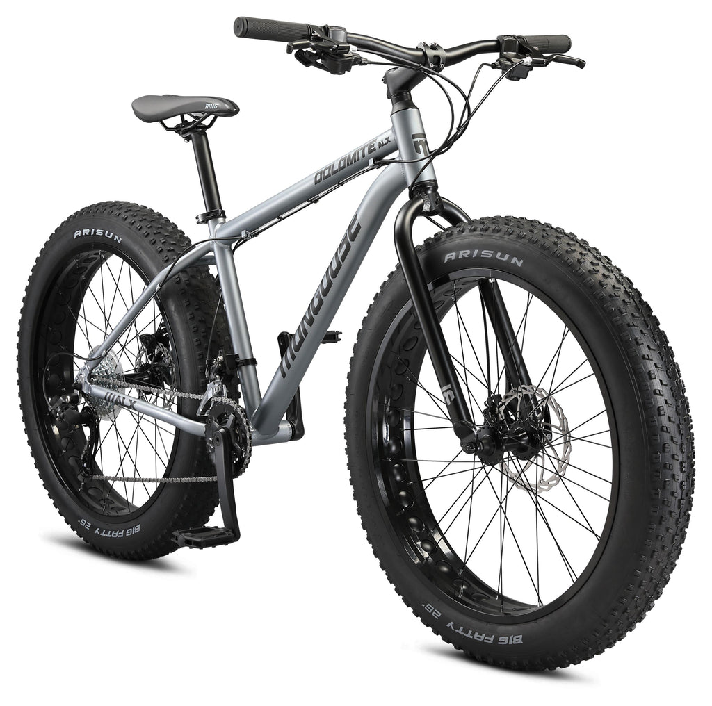 Mongoose Dolomite ALX fat tire mountain bike, 16 speeds, medium frame, grey