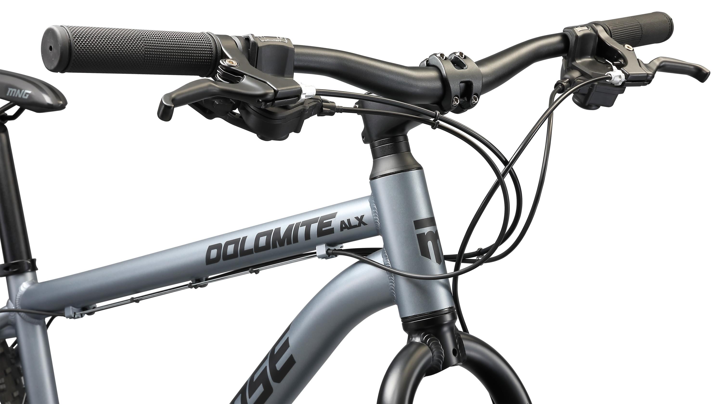 Mongoose Dolomite ALX fat tire mountain bike, 16 speeds, medium frame, grey