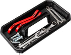 14-Inch Plastic Toolbox with Removable Tray, Steel Latch & Padlock Eye, Industrial-Grade Tool Box for Tools, Crafts, First Aid & Hobby Supplies, 14" x 8" x 8", Made in USA, Black (09514)