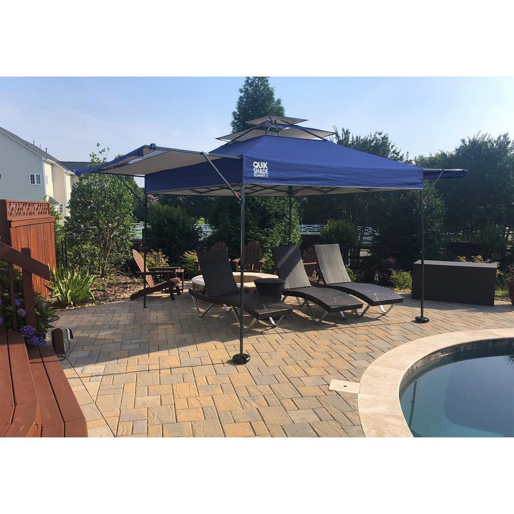 SX170 10 ft. x 10 ft. Blue/Graphite Instant Canopy with Dual Half Awnings