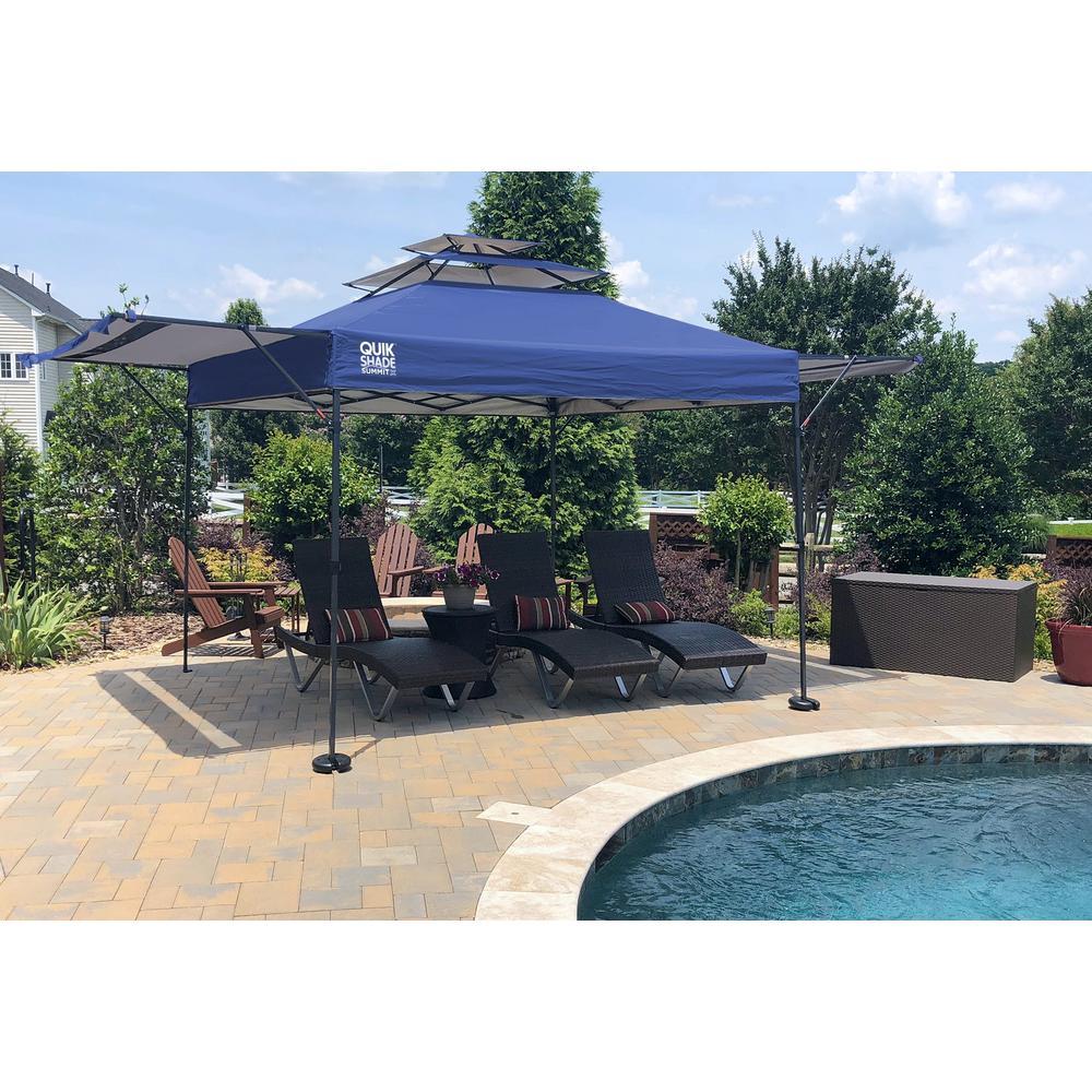SX170 10 ft. x 10 ft. Blue/Graphite Instant Canopy with Dual Half Awnings
