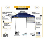 SX170 10 ft. x 10 ft. Blue/Graphite Instant Canopy with Dual Half Awnings