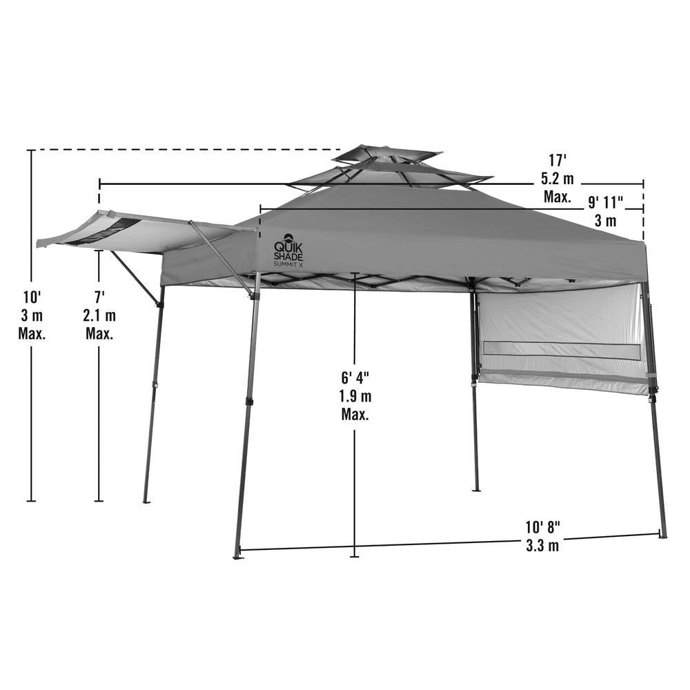 SX170 10 ft. x 10 ft. Blue/Graphite Instant Canopy with Dual Half Awnings