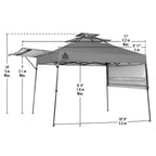 SX170 10 ft. x 10 ft. Blue/Graphite Instant Canopy with Dual Half Awnings