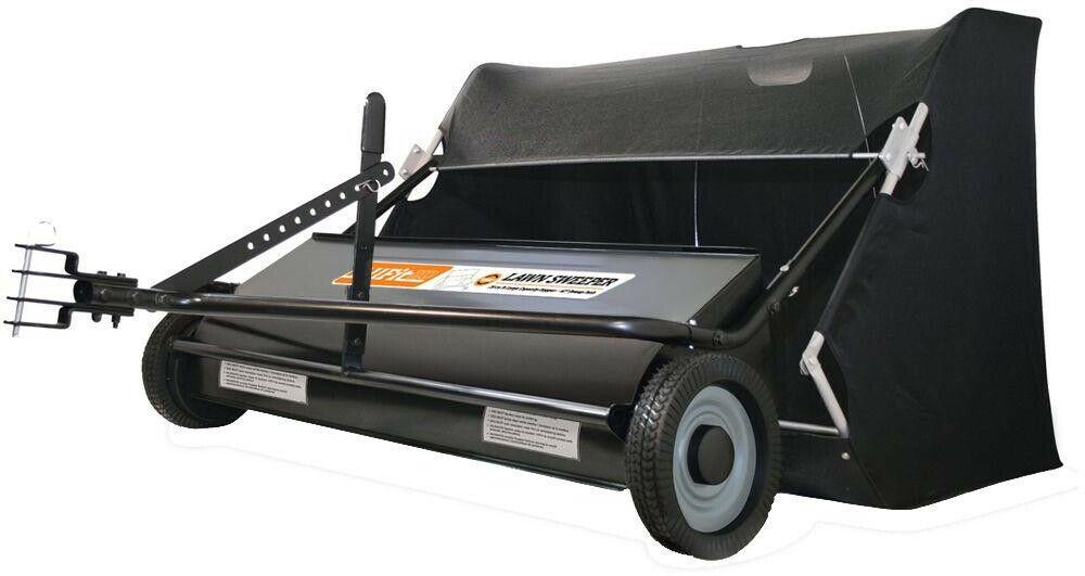 Lawn Sweeper Tow Behind 42 Inch 22 Cubic Foot Tractor Mower Attachment Hopper