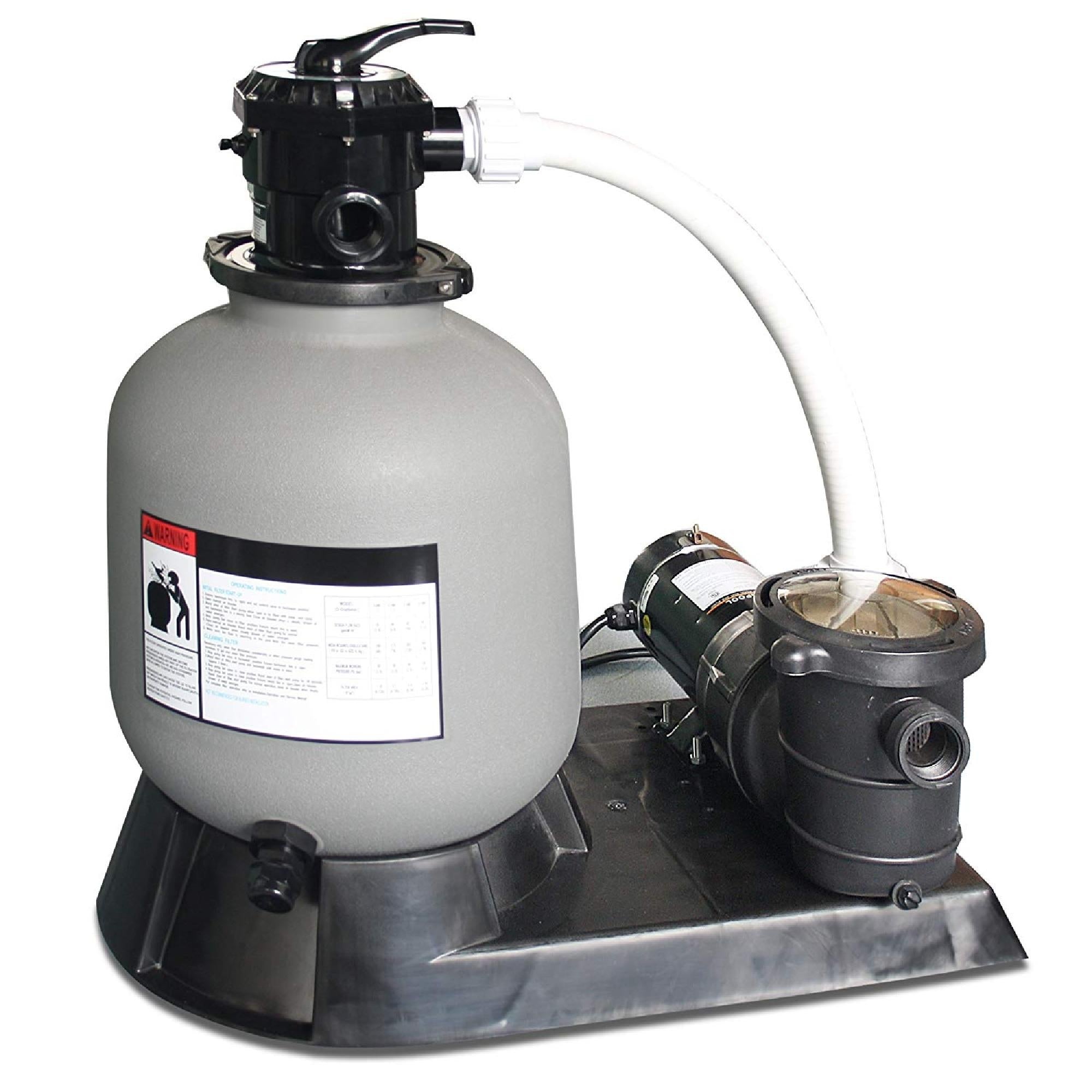 1.5 hp sand filter combo with pump pressure for above ground pools, 19-inch