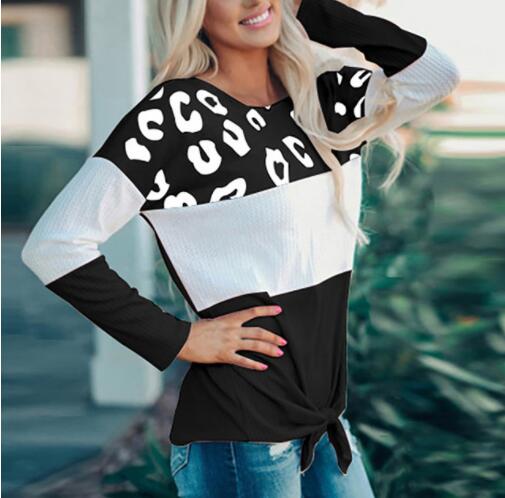 Women's Long Sleeve Elegant Patchwork T shirt
