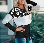 Women's Long Sleeve Elegant Patchwork T shirt
