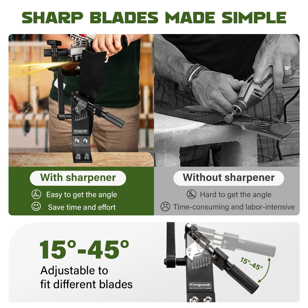 Lawn Mower Blade Sharpener, Lawnmower Blade Sharpening Tool with Blade r, Blade Sharpner Kit