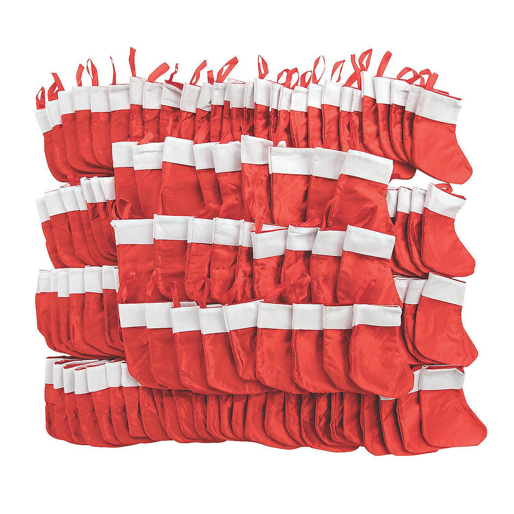 Bulk Small Red Christmas Stockings, Craft Supplies, Christmas, 144 Pieces