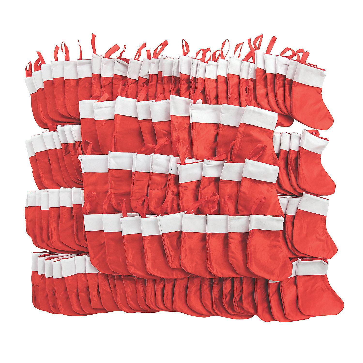 Bulk Small Red Christmas Stockings, Craft Supplies, Christmas, 144 Pieces