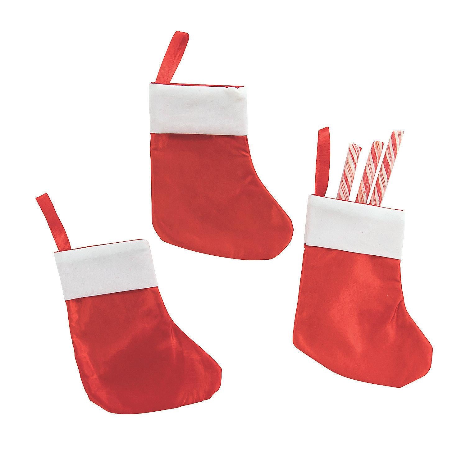 Bulk Small Red Christmas Stockings, Craft Supplies, Christmas, 144 Pieces