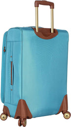 er Luggage Collection - Expandable 24 Inch Softside Bag - Durable Mid-sized Lightweight Checked Suitcase with 4-Rolling Spinner Wheels (Light Blue)