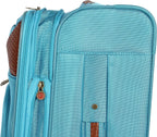 er Luggage Collection - Expandable 24 Inch Softside Bag - Durable Mid-sized Lightweight Checked Suitcase with 4-Rolling Spinner Wheels (Light Blue)