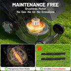 40V Cordless Lawn Mower 16 Inch, 2x20V Electric Push Mower, Brushless Motor, 6 Position Cutting Heights 25 75mm, 50L LarGrass Catcher, Mulching Capable, 2x5.0Ah Batteries and Charger