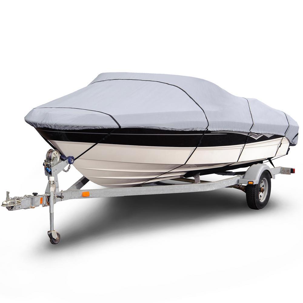 Sportsman 1200 Denier 20 ft. to 22 ft. (Beam Width to 106 in.) Gray V-Hull Runabout Boat Cover Size BT-6