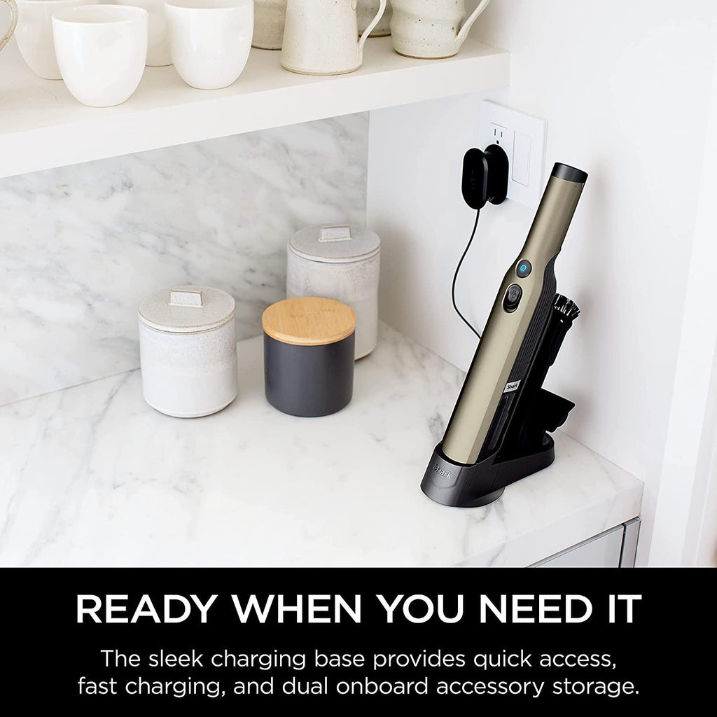 Shark WANDVAC Cordless Hand Vac Lightweight and Portable at 1.4 lbs. with Powerful Suction, Charging Dock, One-Touch Empty for Car &amp; Home, Gold