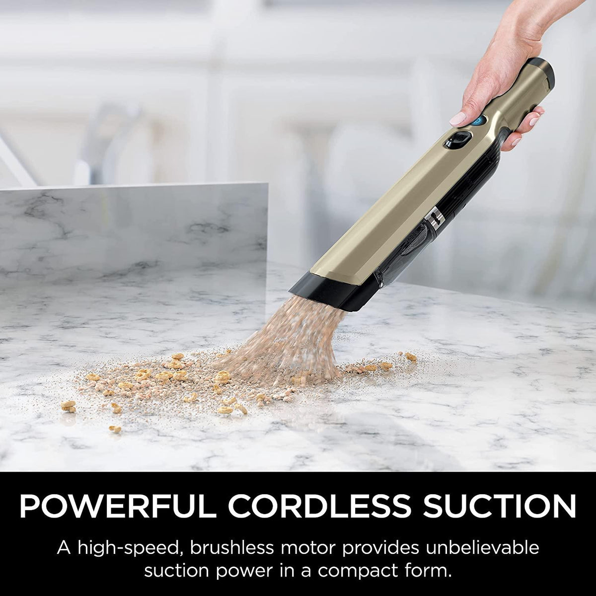 Shark WANDVAC Cordless Hand Vac Lightweight and Portable at 1.4 lbs. with Powerful Suction, Charging Dock, One-Touch Empty for Car &amp; Home, Gold