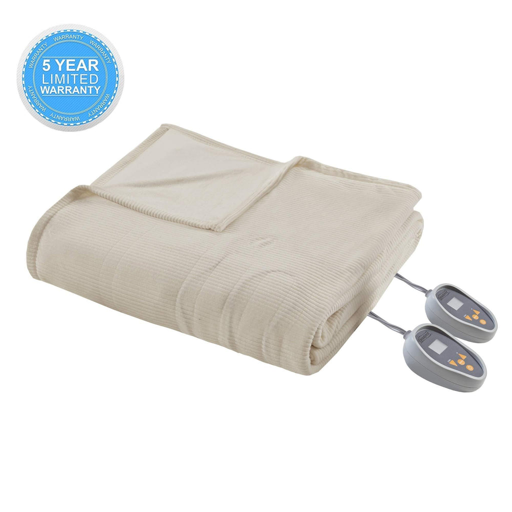 Gracie MIlls Soft Microfleece Electric Heated Blanket, Queen, Bei-BR54-0181