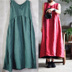 Babakud Linen Vintage Summer Sleeveless Dress