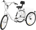 Adult Trike, Foldable Tricycle Cruiser Bike 26-in 3-Wheel 7 Speed with Cargo Basket and Installation Tools, for Recreation, Shopping, Picnics Exercise Men's Women's Bike