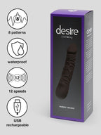 Desire Luxury Rechargeable Realistic Dildo Vibrator 6.5 Inch, Black
