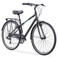 reezero Reach Your Destination Men's 7-Speed Hybrid Bike with Rear Rack, 28" Wheels, Matte Black