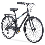 reezero Reach Your Destination Men's 7-Speed Hybrid Bike with Rear Rack, 28" Wheels, Matte Black