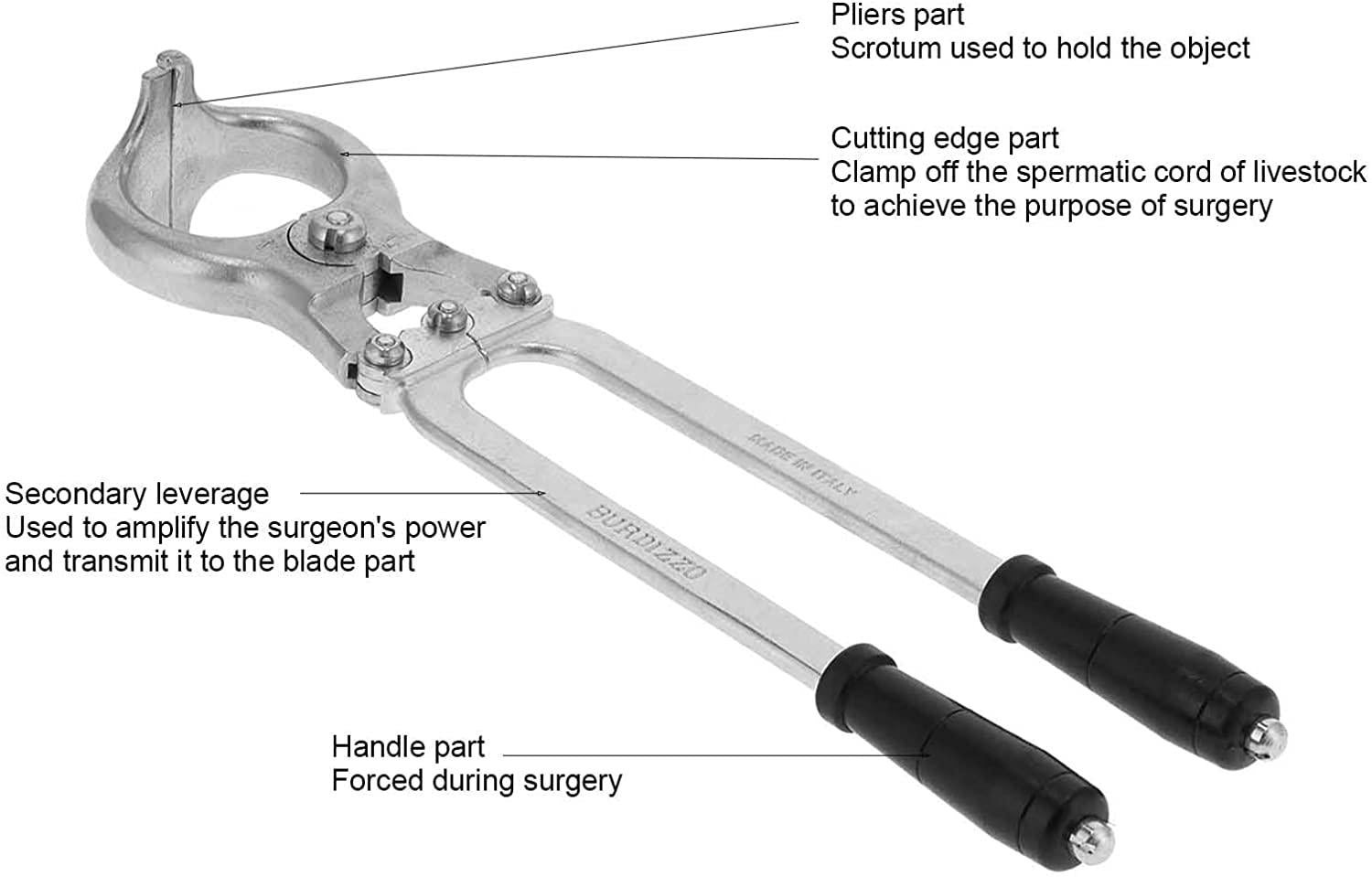 castration forcep, veterinary equipment livestock tools thickened stainless steel easy to operate with non‑slip design for farm for animal(castor pliers for cattle)