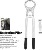 castration forcep, veterinary equipment livestock tools thickened stainless steel easy to operate with non‑slip design for farm for animal(castor pliers for cattle)