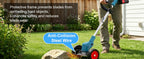 21V Electric Weed Wacker Cordless Weed Eater Battery Powered, String Trimmer Battery Operated, Lightweight 4 in 1 Grass Trimmer/Brush Cutter/Lawn Edger/Mower with Metal Blades &amp; Wheels for Garden Yard