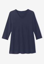 perfect three-quarter sleeve v-neck tunic