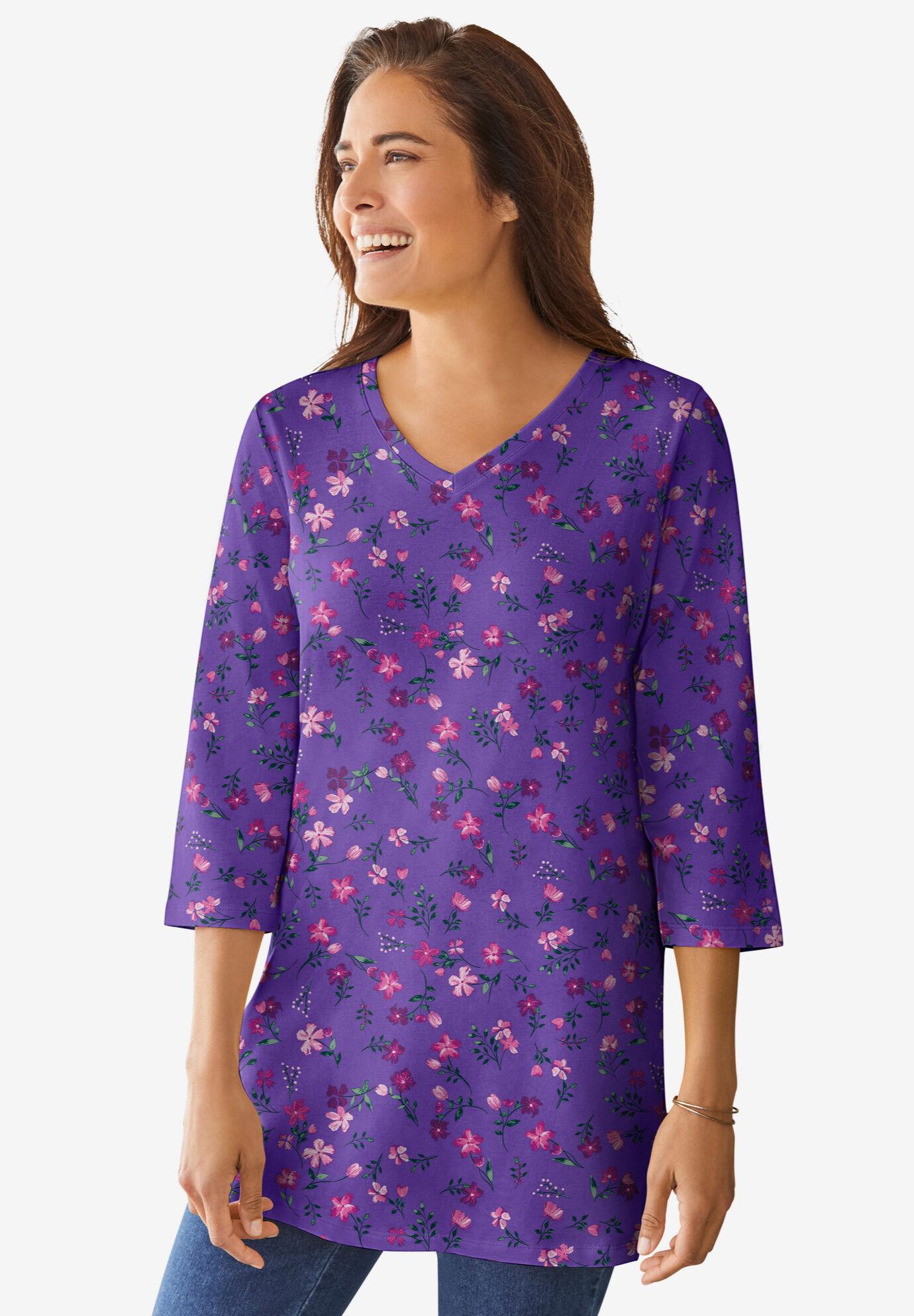 perfect three-quarter sleeve v-neck tunic