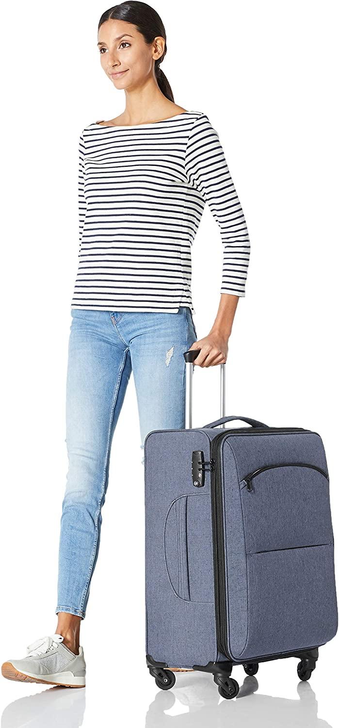 Urban Softside Spinner Luggage with Telescoping Handle, 25-Inch, Blue