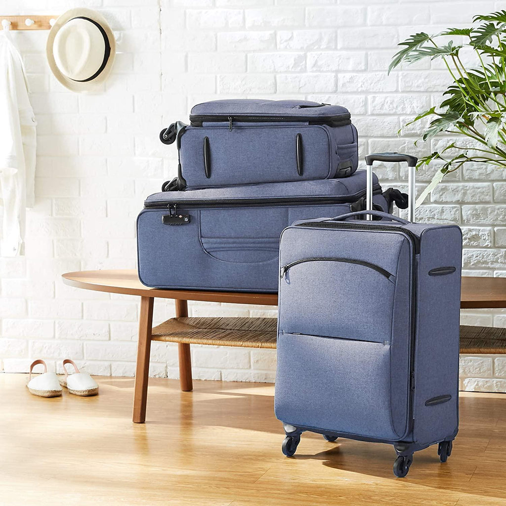 Urban Softside Spinner Luggage with Telescoping Handle, 25-Inch, Blue