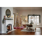 7.5 ft Needle Flocked Slim LED Pre-Lit Tree 350 SureBright Warm White Lights