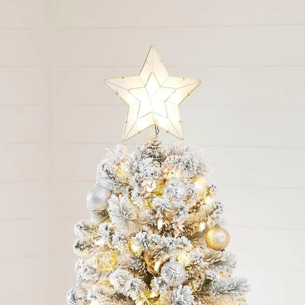 7.5 ft Needle Flocked Slim LED Pre-Lit Tree 350 SureBright Warm White Lights
