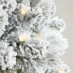 7.5 ft Needle Flocked Slim LED Pre-Lit Tree 350 SureBright Warm White Lights