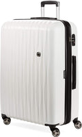 7272 Energie Expandable Hard-Sided Luggage With Spinner Wheels &amp; TSA Lock, White, 27”